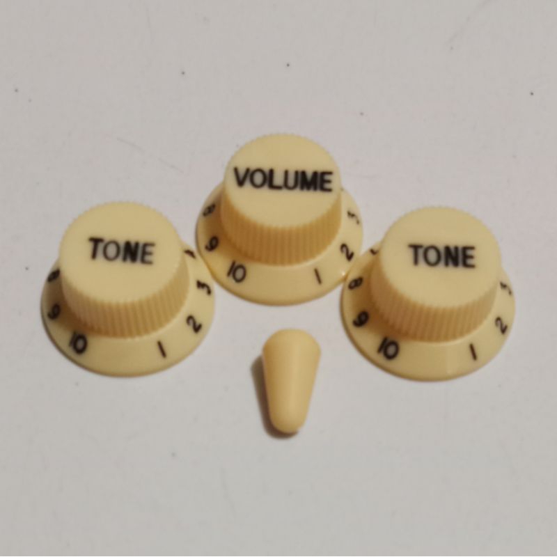 knob knop stratocaster warna cream utk Squier fender
