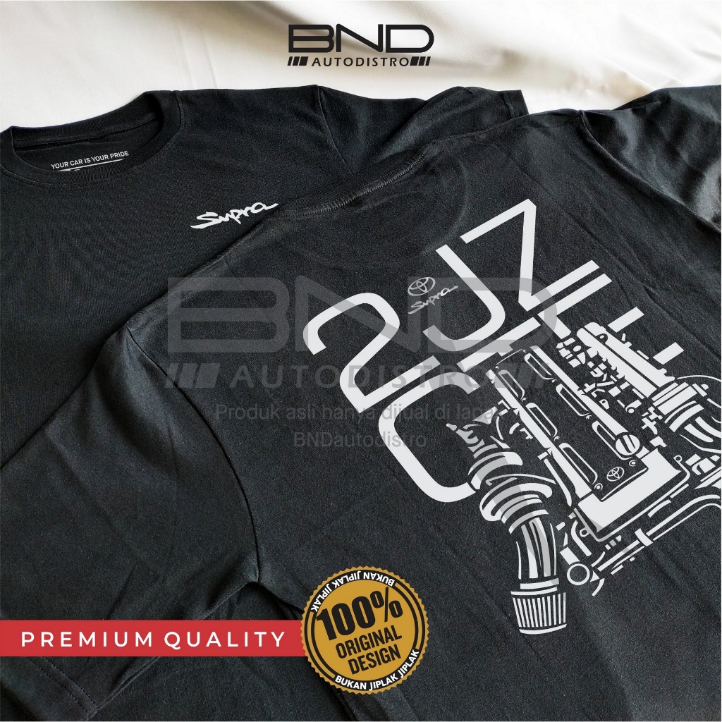 BNDAUTODISTRO Kaos Mesin 2JZ-GTE Toyota Supra - T-Shirt Toyota JDM Kaos Toyota Supra Kaos Mobil JDM