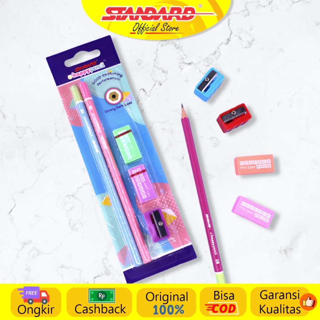 

1 Set Pensil Standard Blister Happy Pencil