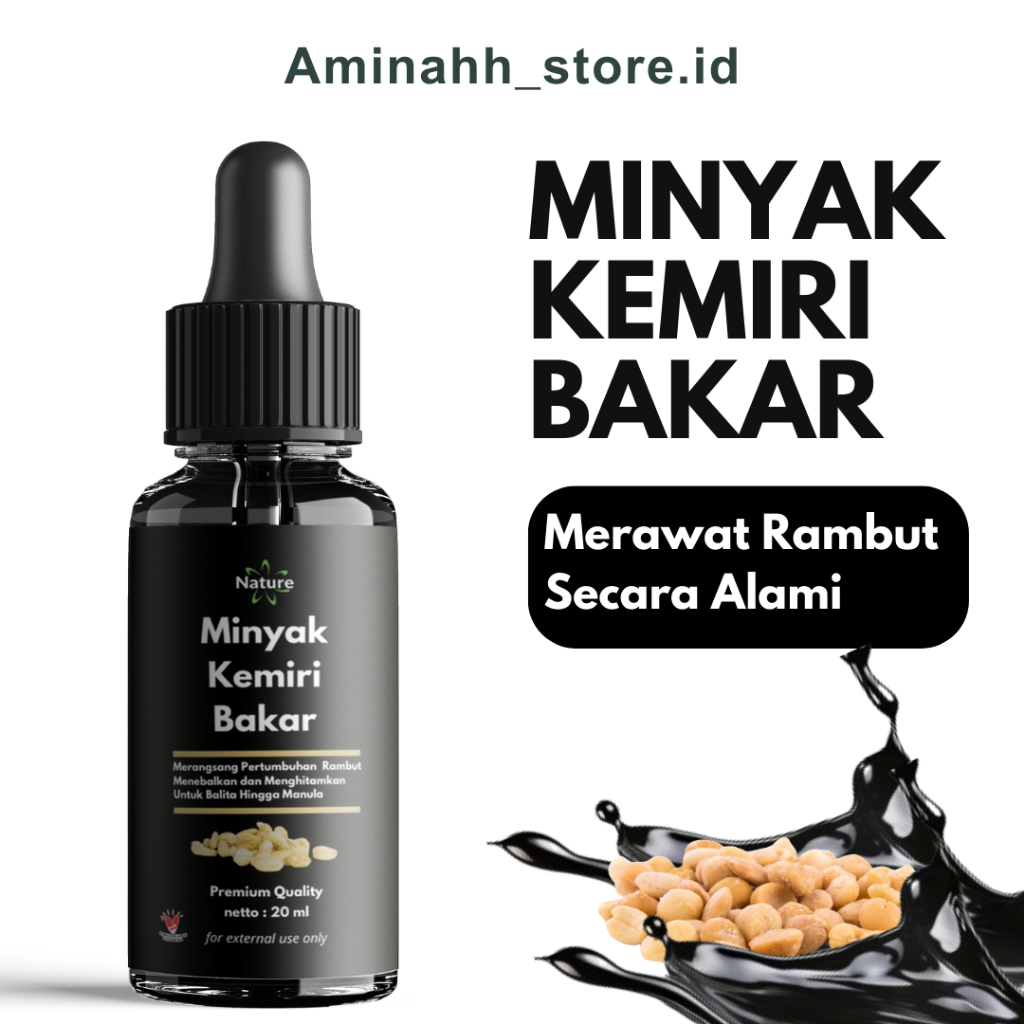 Minyak Kemiri Bakar Original Asli  - Penumbuh Rambut Jenggot Kumis Alis Jambang / Mencegah Uban / Pe