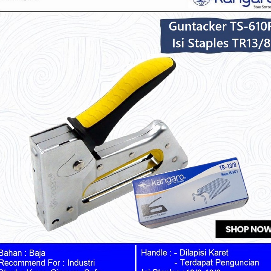 

PESTA HARGA SPESIAL Alat Stapler Tembak Jok Kulit Motor tacker TS 61R Sejenis MAX TGA Cekrekan Pengokot Stapler Sofa