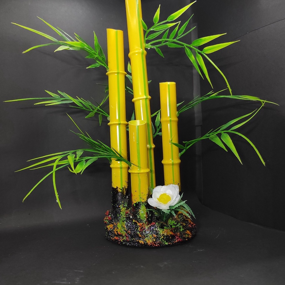 Sedang Promo  Hiasan aquarium bambu kuning dekorasi aquarium bambu kuning bambu kuning panjang ornam