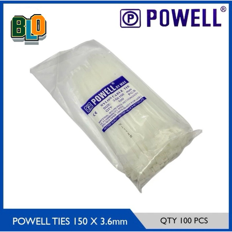 

Kabel Ties 15cm 3,6X150 mm Powell Warna Putih