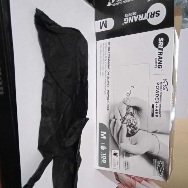 Sarung tangan hitam detailing nitrile ack nitrile hitam