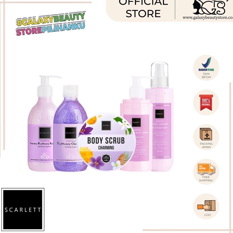 Grosir Update SCARLETT PAKET WHITENING BODY CHARMING SERIES  PAKET PEMUTIH BADAN SCARLETT  PAKET BOD