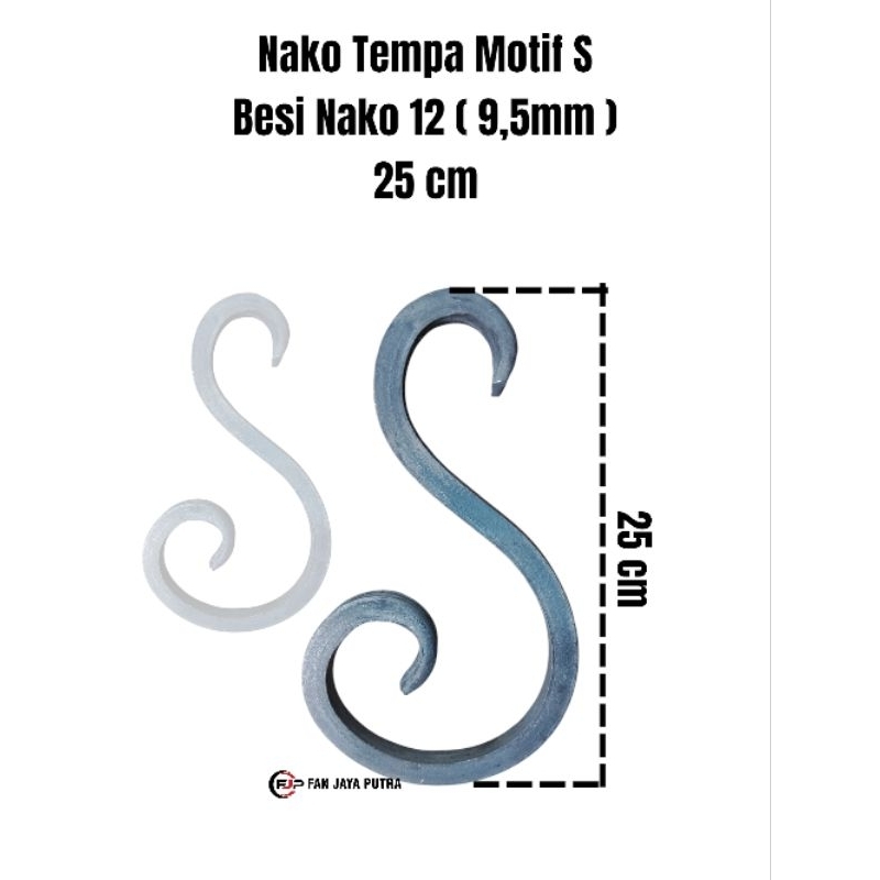 Nako Tempa Motif S 25cm Besi Nako 12 ( 9,5mm ) | Ornamen Nako Tempa Motif S 25cm | Aksesories Pagar 