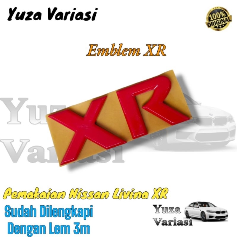 EMBLEM TULISAN XR MERAH ORIGINAL NISSAN LIVINA XR // EMBLEM TULISAN XR ORIGINAL MERAH NISSAN LIVINA 