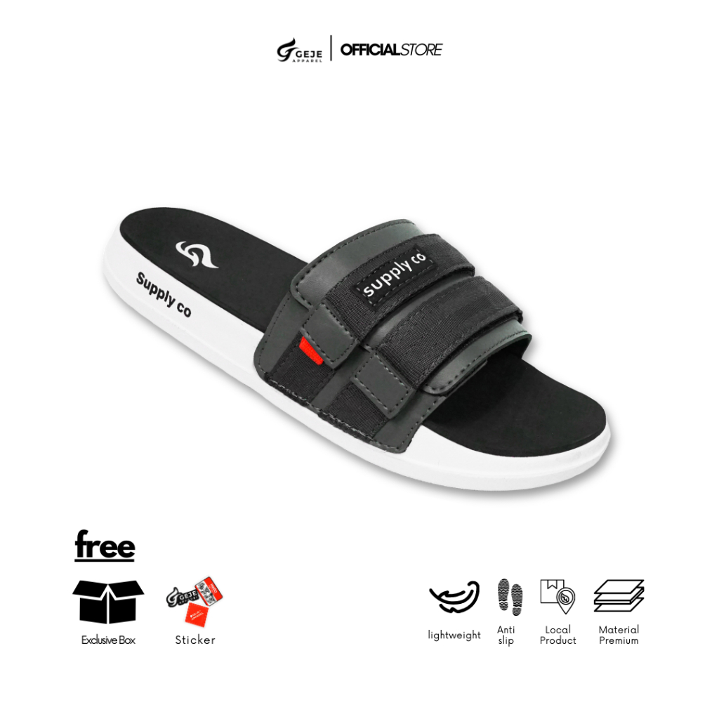 Geje Apparel - Sandal Slide Slippers Casual Webbing Darkgrey