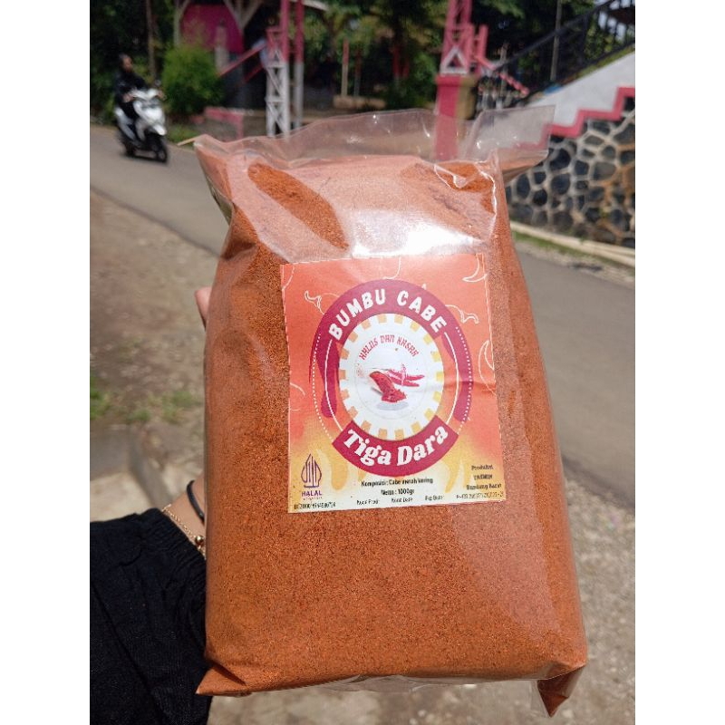 Bumbu Cabe Bubuk Pedas Merah Kering  Halus Kasar Tiga Dara Asin Gurih