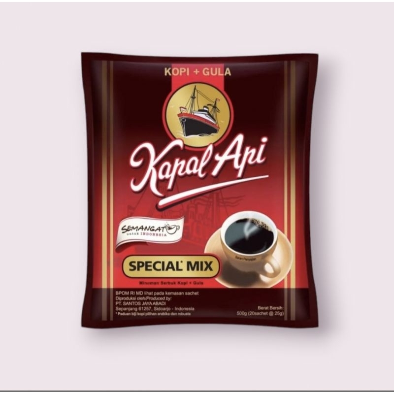 

Kopi Kapal Api Special Mix (kopi dan gula) 500g (20sachet @25g)
