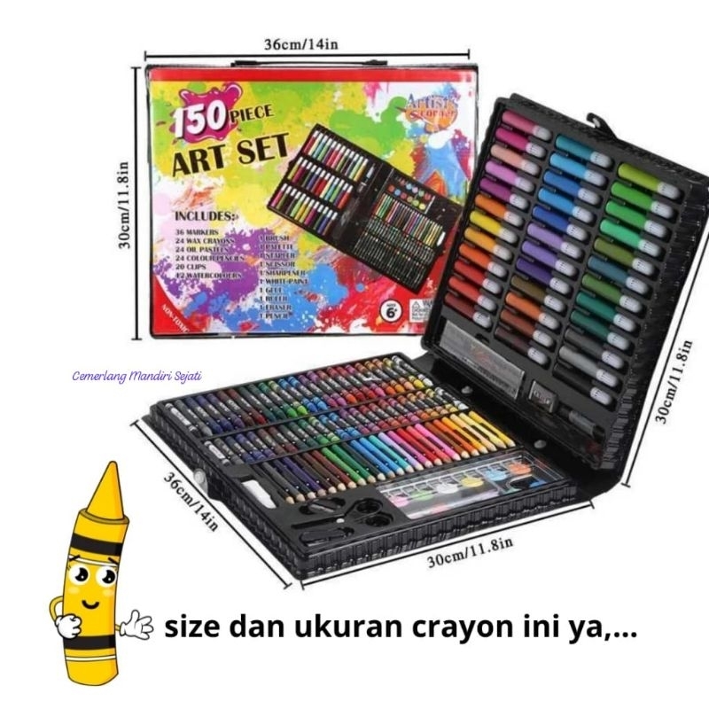 

Crayon Set menggambar / ART SET ANAK 150 PCS SPIDOL CRAYON SET MENGGAMBAR (CMS)