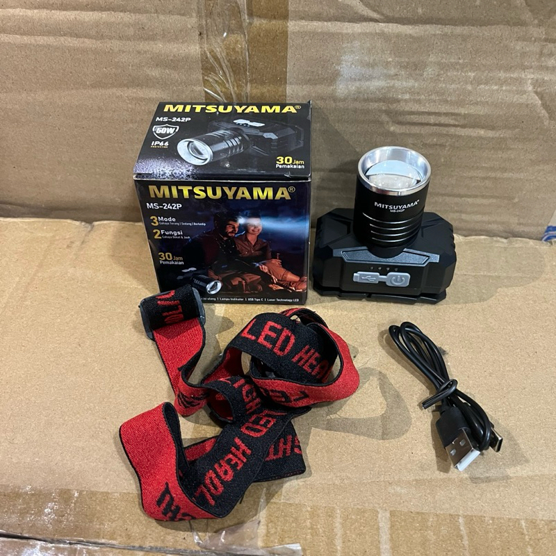 SENTER KEPALA ZOOM SUPER TERANG SENTER GOA 50watt 50 w 4000 mAh IP66 TAHAN AIR SENTER KEMPING CAMPIN