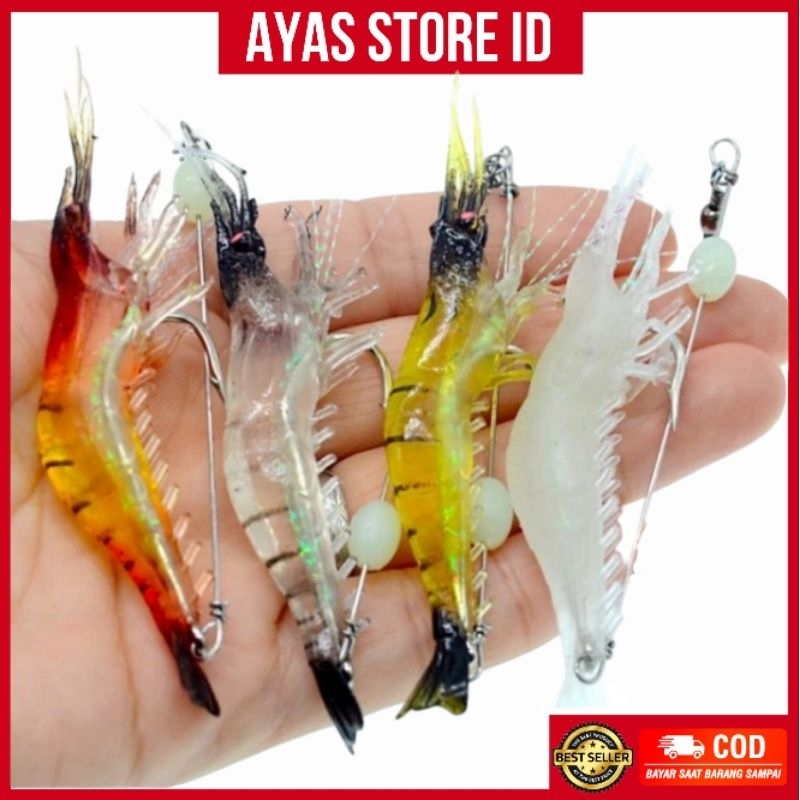 Soft Lure Import Umpan Udang Karet Bercahaya