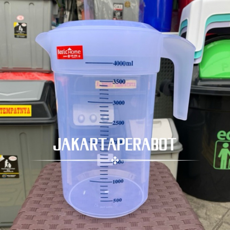 Gelas Takar Plastik 4 LITER Basic Home Lion Star / GELAS UKUR 4000ML Teko Plastik Teko air Minum