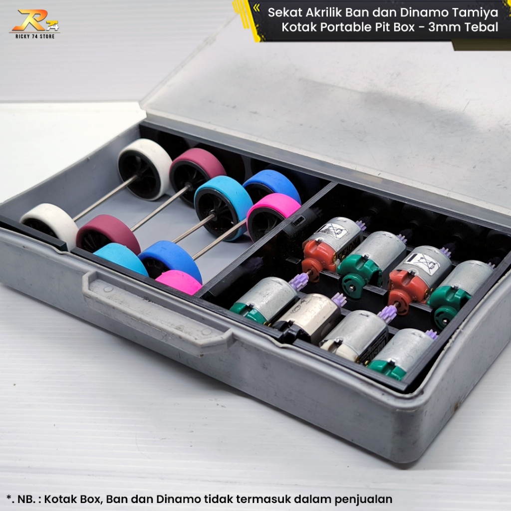 Sekat Ban dan Dinamo Tamiya Kotak Portable Pit Box - Sekat Akrilik Pitbox 3mm Tebal