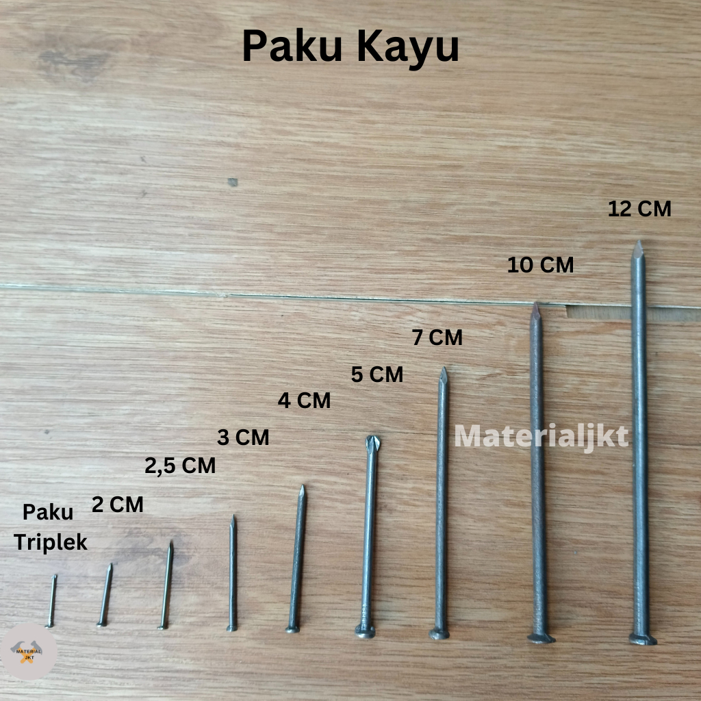 1/4 KG Paku Kayu Reng Triplek 2 3 4 5 7 10 12 15 CM Inch / 1/4KG PAKU MURAH / 1/4 PAKU KAYU RENG