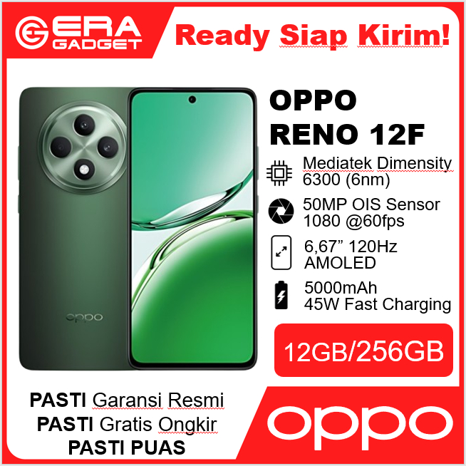 Hp Oppo Reno 12 F 5G 12GB/512GB FULLSET  Garansi Resmi 1 Tahun