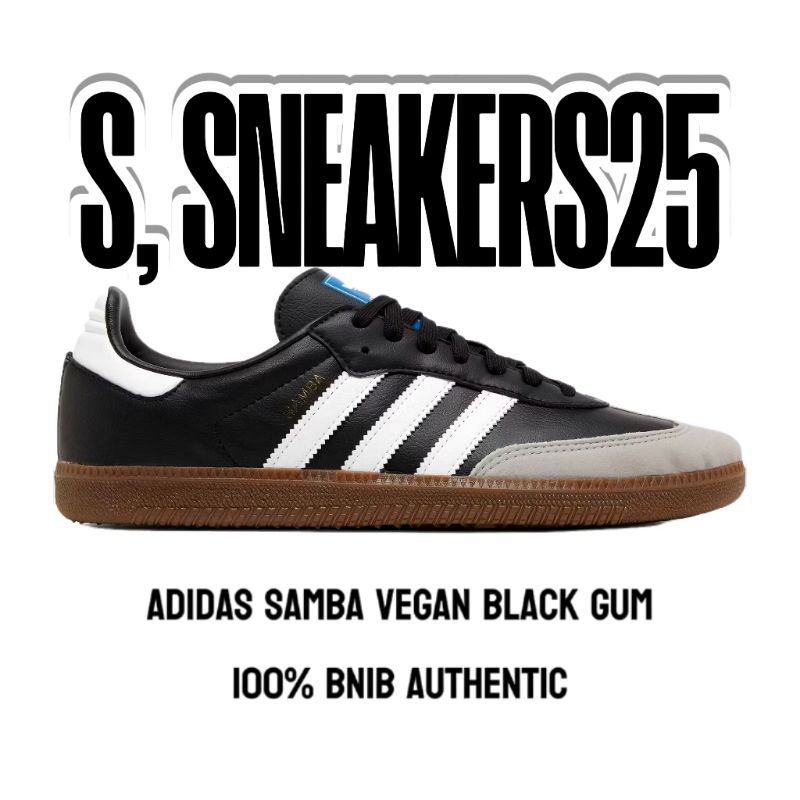 Sepatu Adidas Samba Vegan Black Gum Original