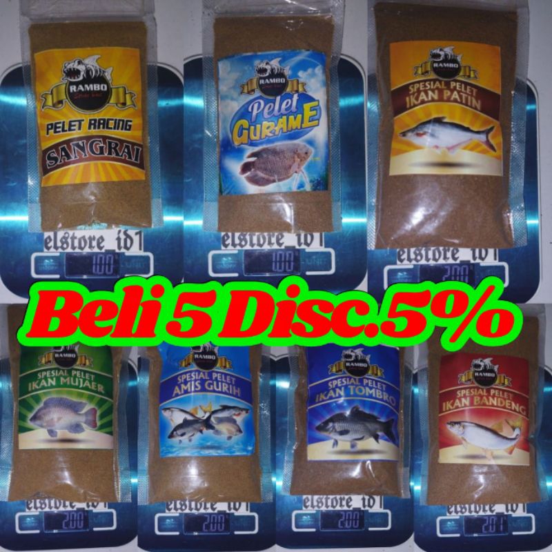 RAMBO umpan pancing Spesial Pelet Goreng Racing Shangrai Amis Gurih Patin Gurame Bandeng