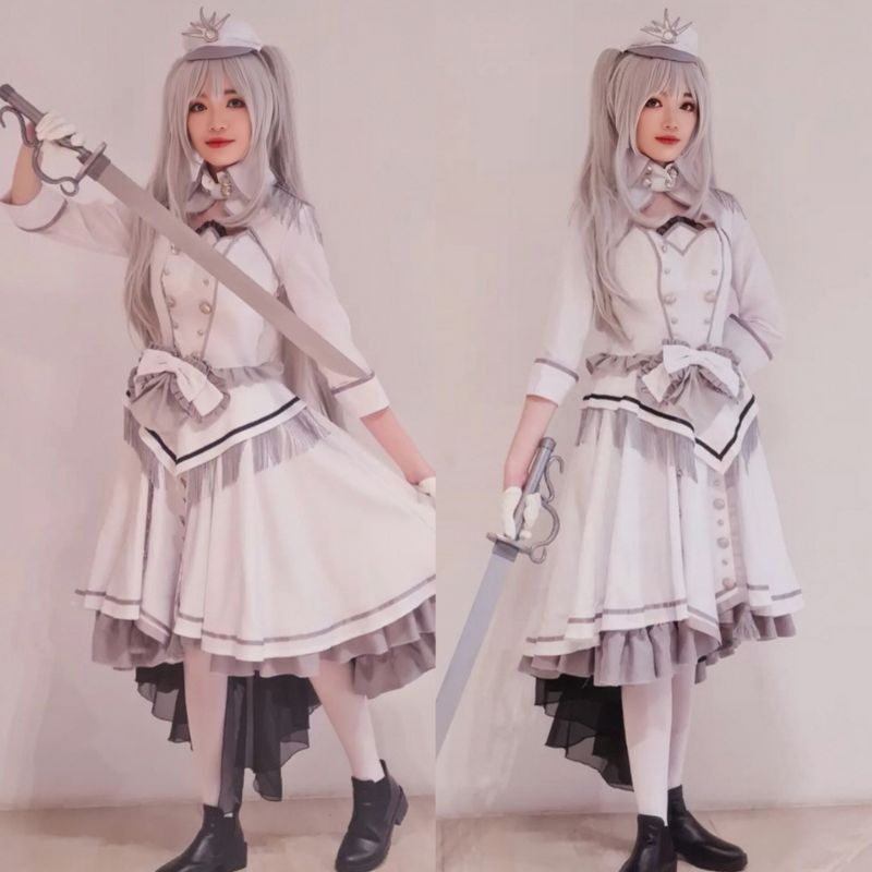 Date a Live White Queen Tokisaki Kurumi Costume Cosplay Anime