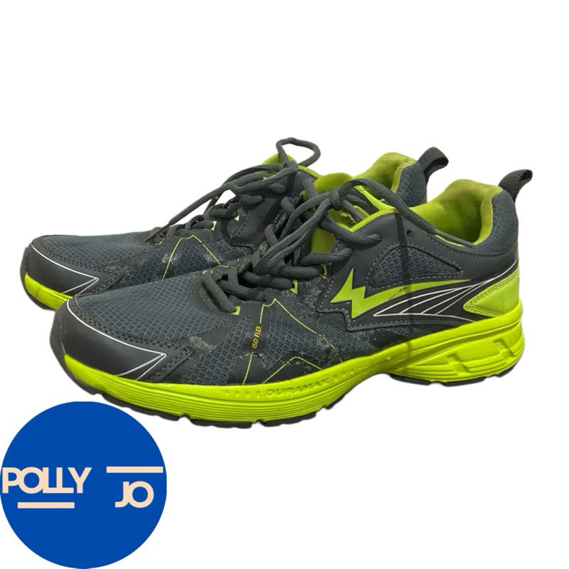 EAGLE RUNNING (ORI) - Sepatu Lari Warna Abu Hijau (Preloved)