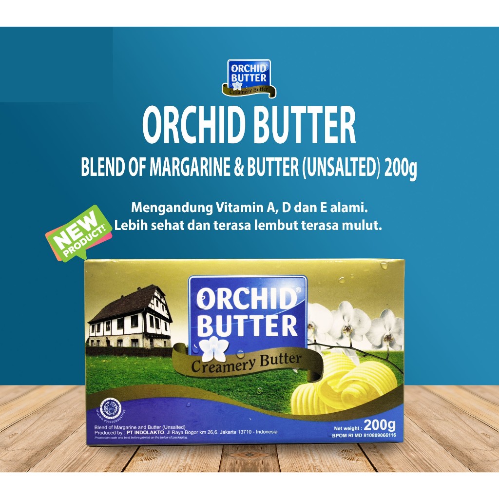 

Orchid Butter 200 gr Unsalted Creamery Butter