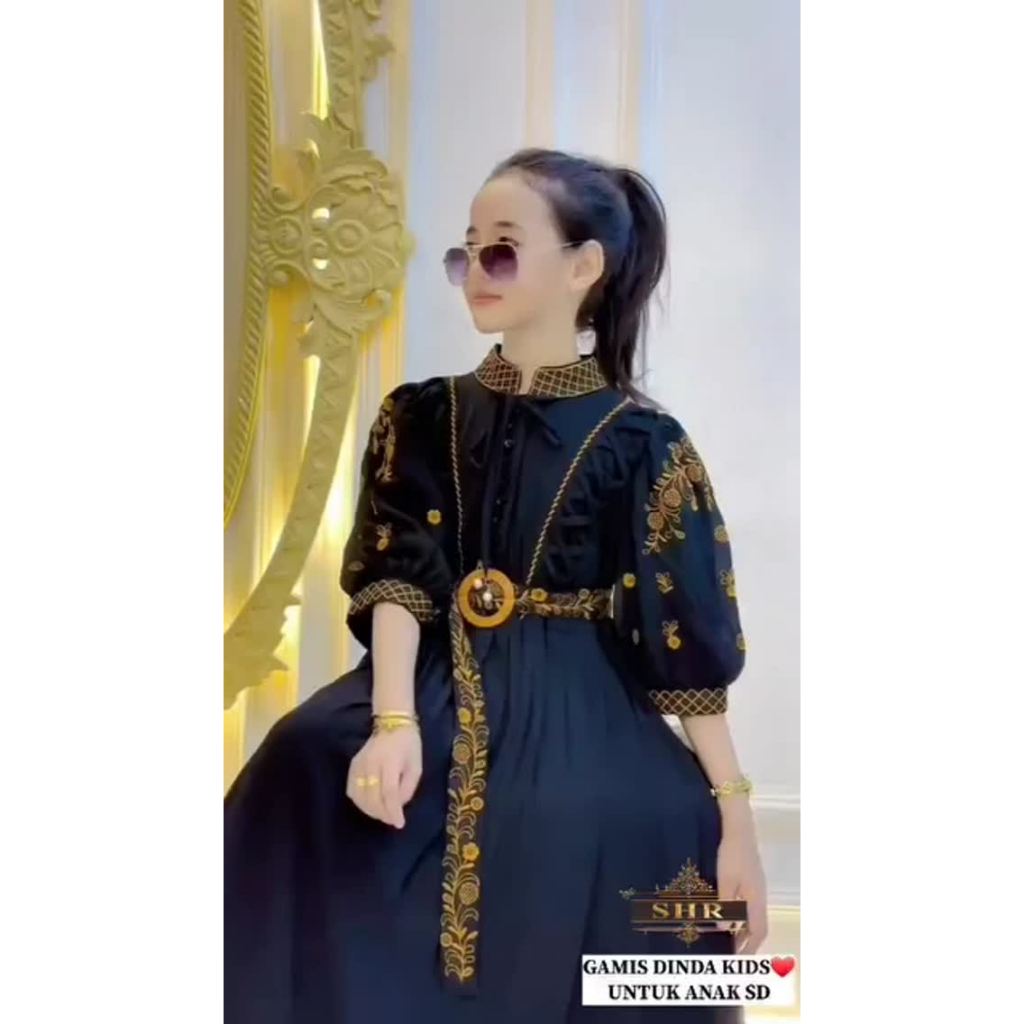 DISKON COD Dinda Dress Kids New SHR Usia 7 - 12 Tahun Gamis Anak Perempuan Baju Muslim Anak Kekinian