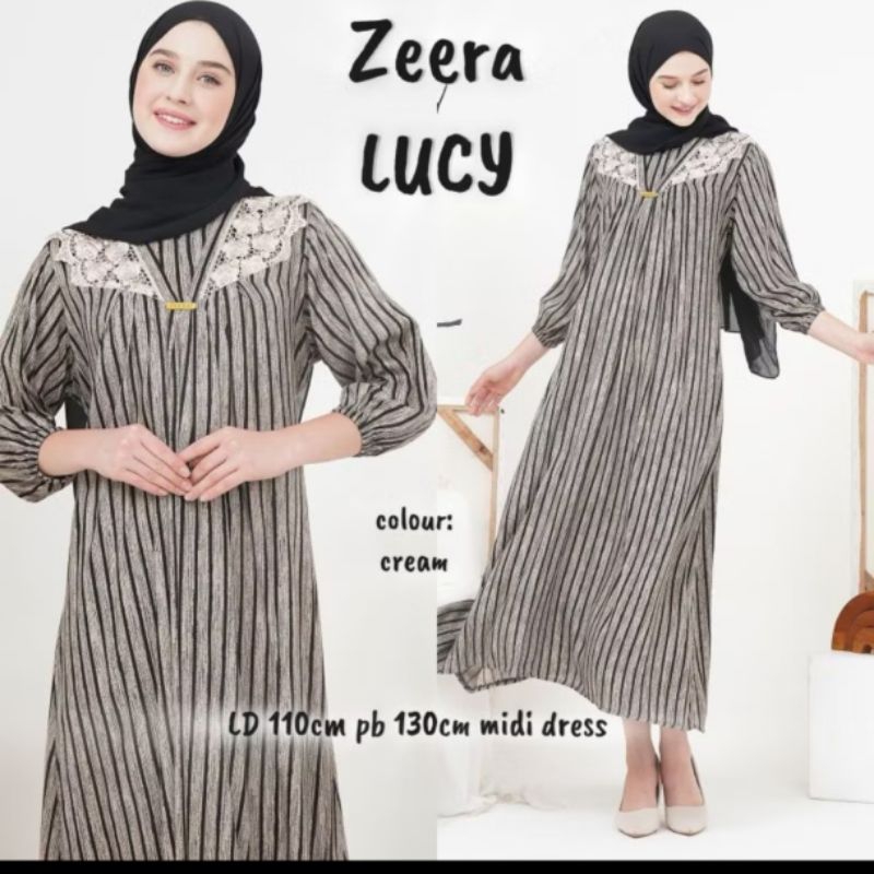 ZEERA LUCY Gamis Midi Dress Rayon Viscose