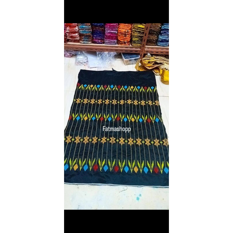 sarung sutra bordir siap pakai, rok bordir adat bugis