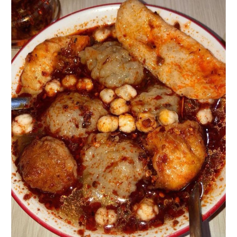 

Baso cirawang rawit pedas tulang rangu sapi Santos spesial