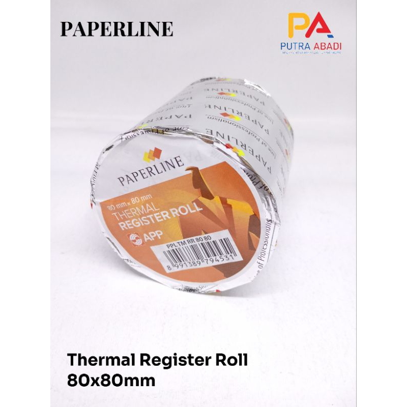 

Satu Roll Kertas Roll 80x80mm Kasir Thermal Register Roll 80x80mm Paperline Ori