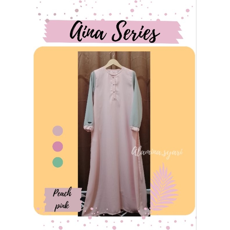 Gamis Aina Series by Alamina.Syari | Gamis Polos | Gamis Simple | Gamis Syari