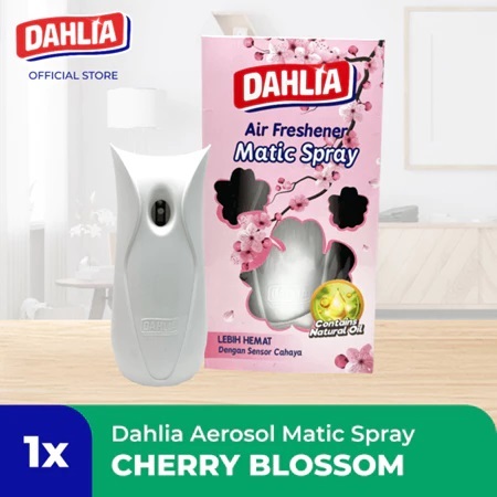 [ Matic + Refill Set ] Dahlia Dispenser Fresh Go Matic Cherry Blossom - Dahlia Air Freshener Matic S