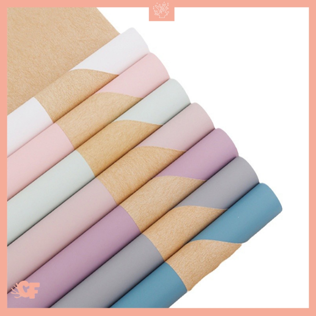 

20 LEMBAR Kertas Buket Bunga Twotone Vintage Flower Wrapping Paper Cellophane KB6055