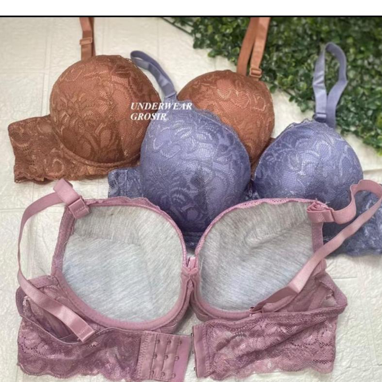 3 PCS BH BUSA TEBAL MOTIF RENDA HALUS UKURAN 36 - 42