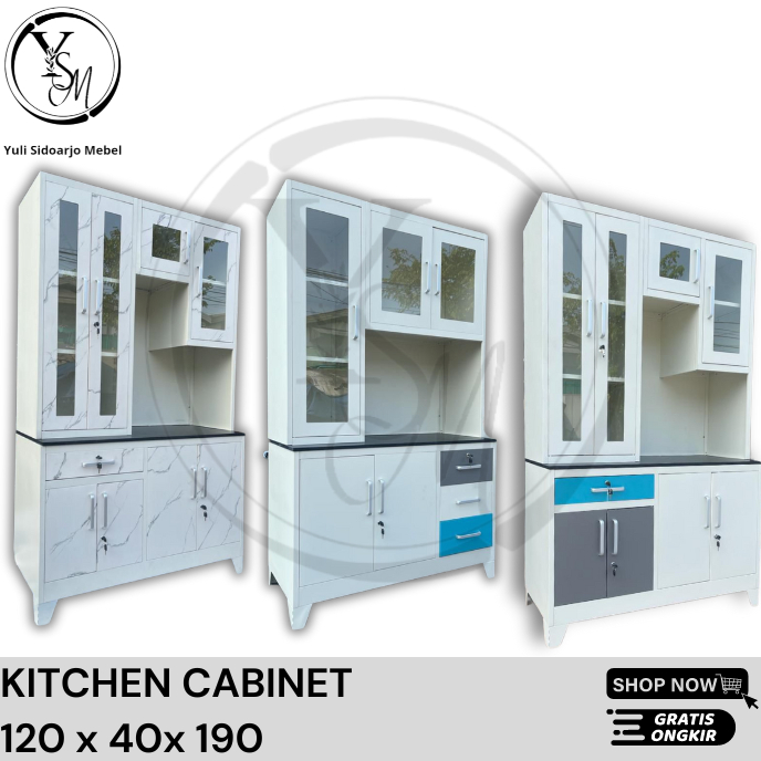Kitchen Set lebar 120 cm - Kitchen Cabinet Besi - Kitchen Set Besi - Lemari Dapur Besi