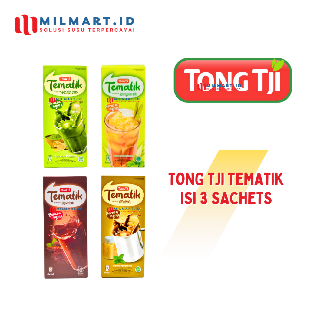 

TONG TJI TEMATIK - 3 SACHETS PER KOTAK TEMATIK MATCHA LEMONGRASS CHOCOLATE TEH TARIK