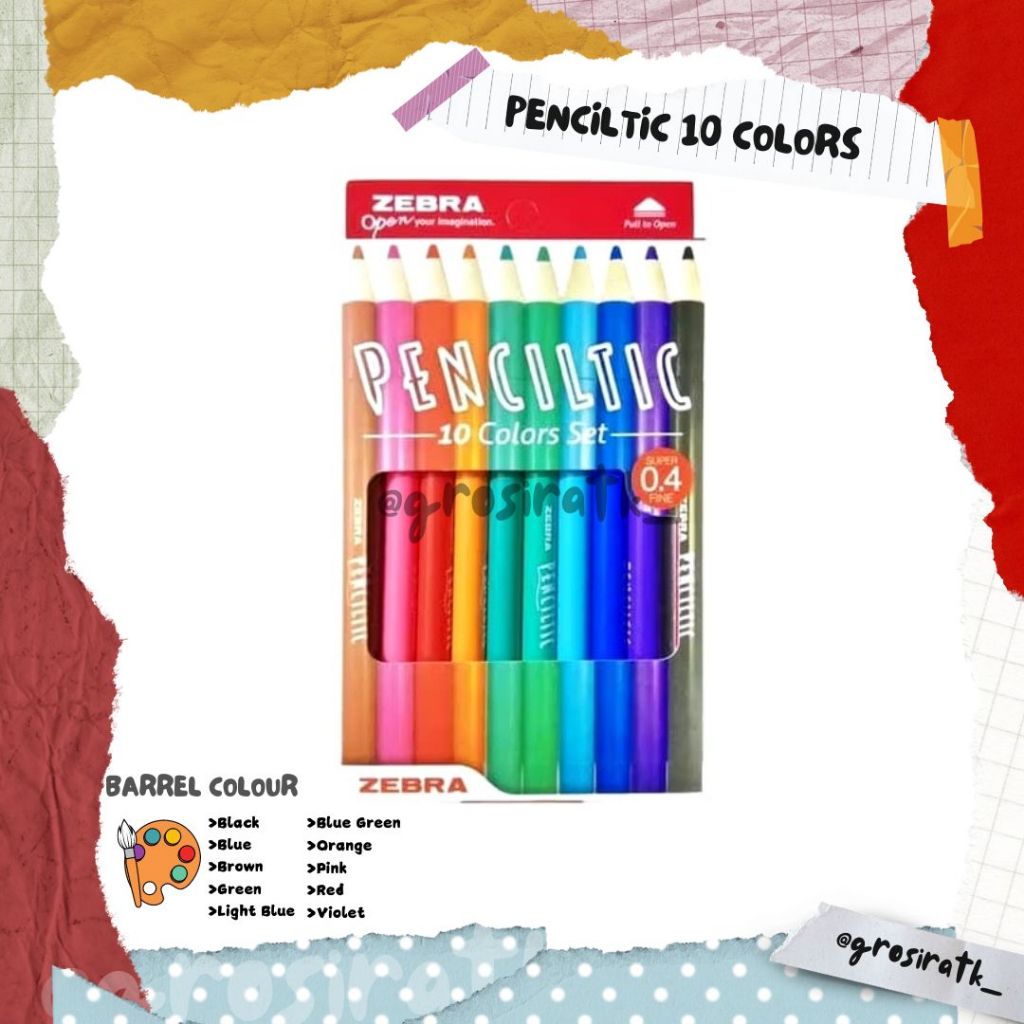 

Zebra Penciltic 10 Warna satu Set / Fineliner Color