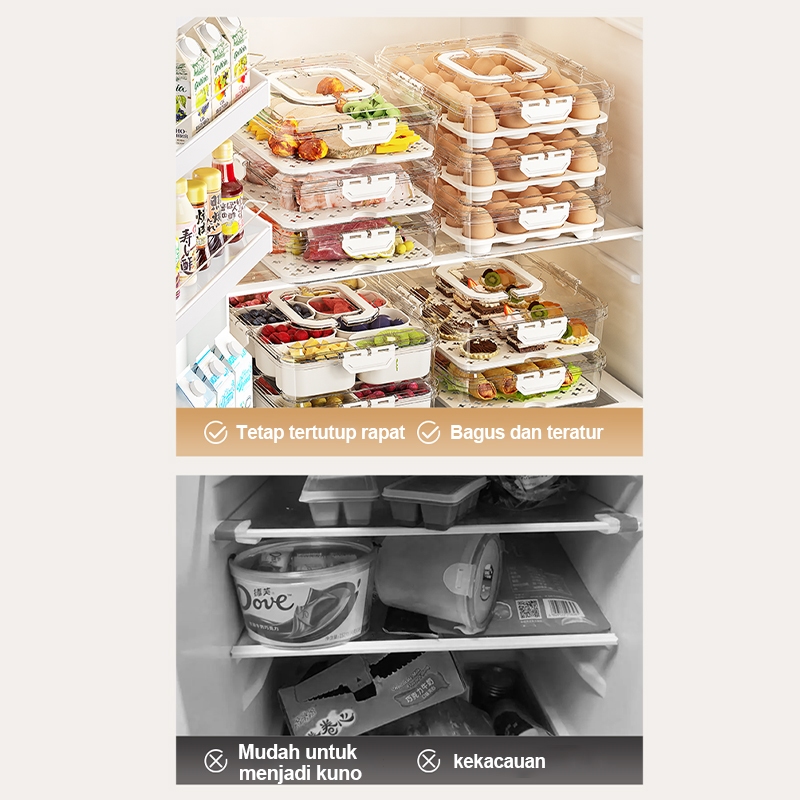 promo terbaru kotak penyimpanan makanan sayuran kulkas kotak kulkas dengan pegangan dan sayuran