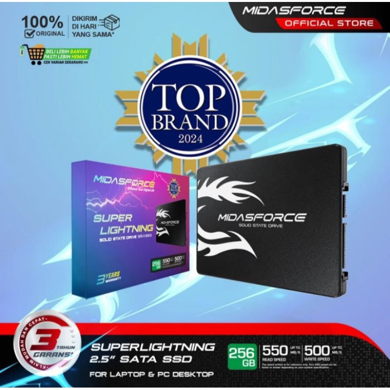 SSD SATA MIDASFORCE 256GB 2'5 INCH