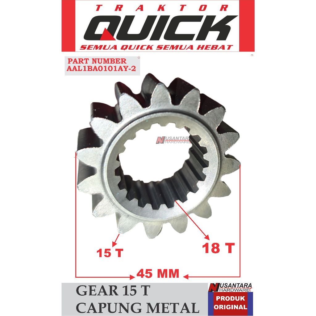 gear 15 t traktor quick capung metal,gigi 15 t traktor quick capung metal, spare part traktor quick 