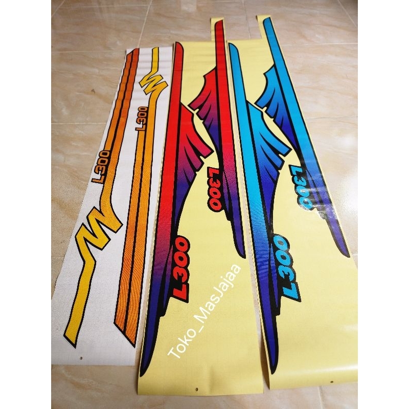 stiker sticker l300 pick up kuning biru / stiker mitsubishi l300 / stiker l300 kuning / stiker l300 