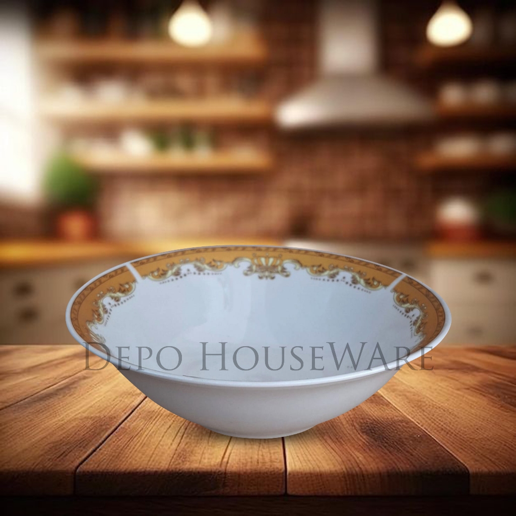 Mangkuk Bulat / Mangkuk Bakso / Mangkuk Sayur / Mangkuk Keramik / Mangkuk Porcelain 7 inch - Mahkota