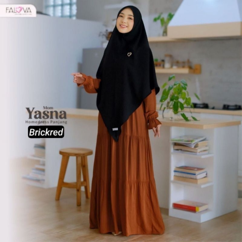 GAMIS HOMEDRESS - YASNA TWILL MOM BRICKRED L - FALOVA