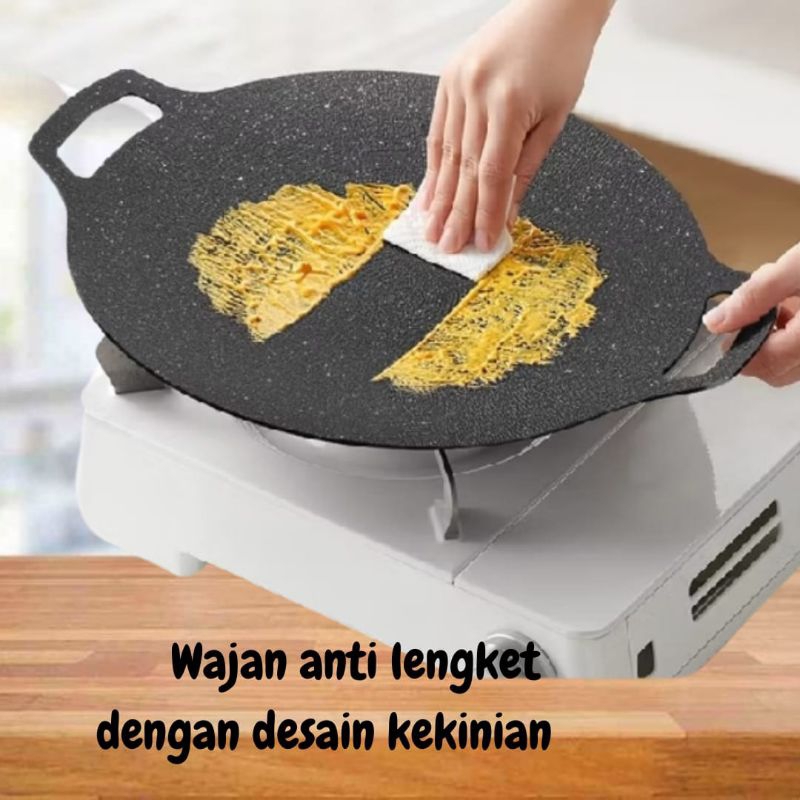 Wajan Konduksi Induksi Anti Lengket Pangganan Jumbo Wajan Besi BBQ Koreq