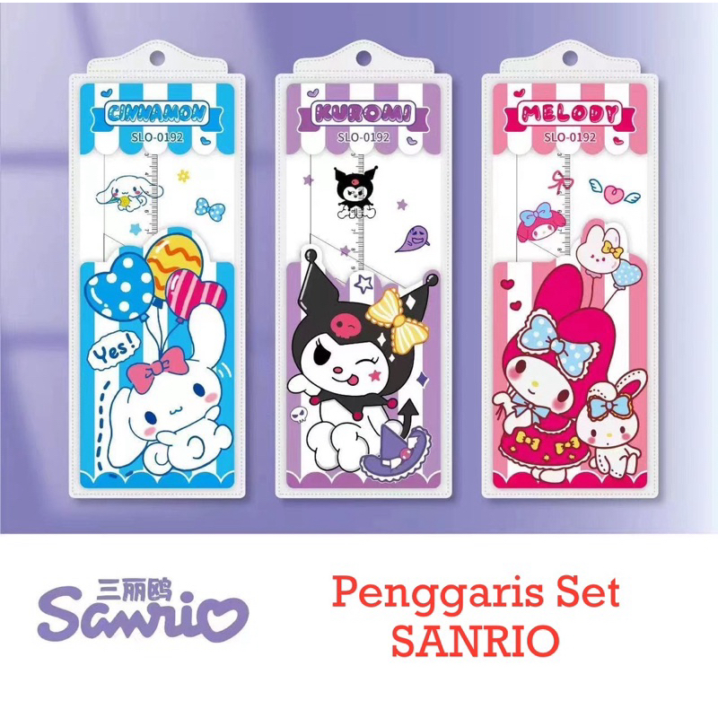 

Penggaris set SANRIO (kuromi/melody/cinnamon)