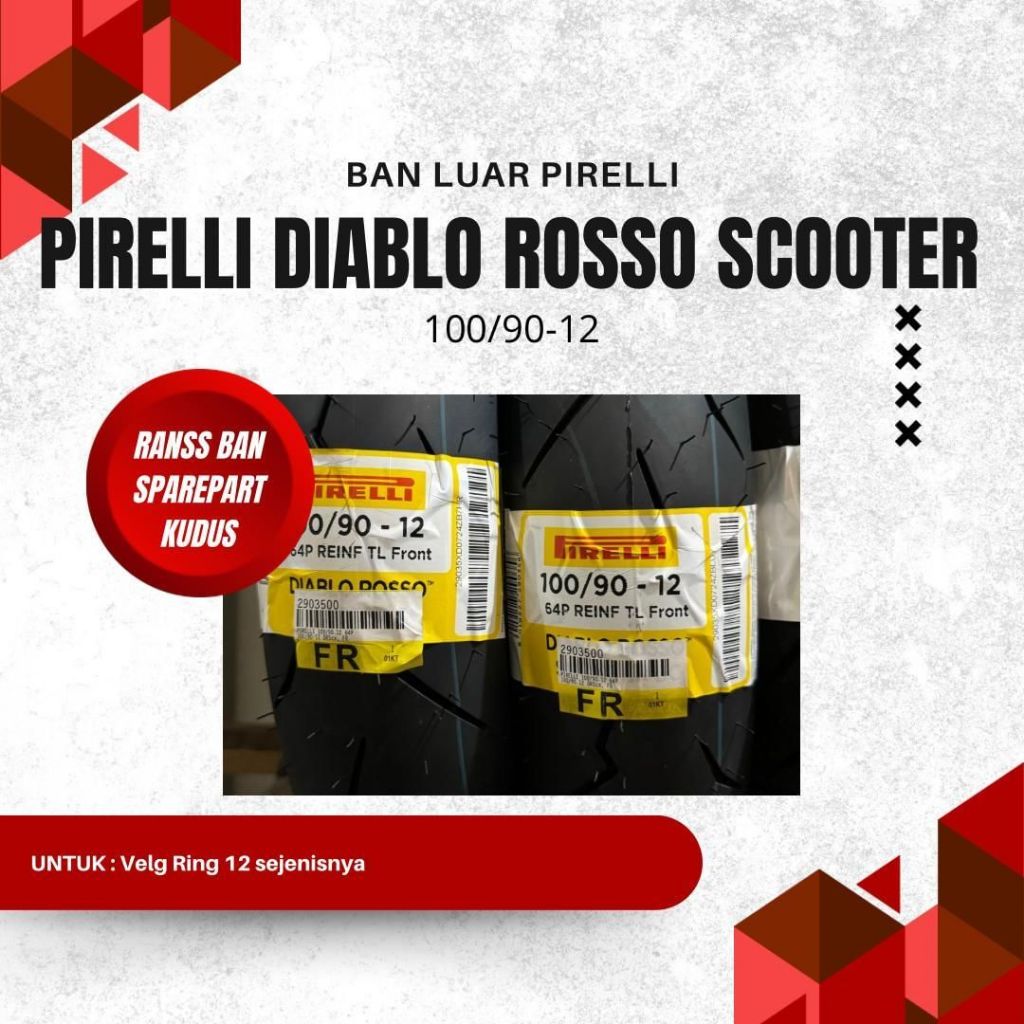 BAN LUAR PIRELLI DIABLO ROSSO SCOOTER SC 100/90-12