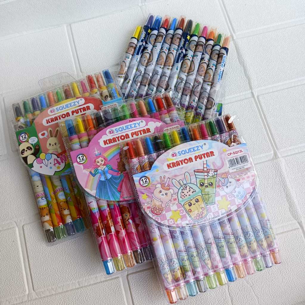 

Crayon 12 Warna PUTAR Panjang Fancy BTS Disni 17CM