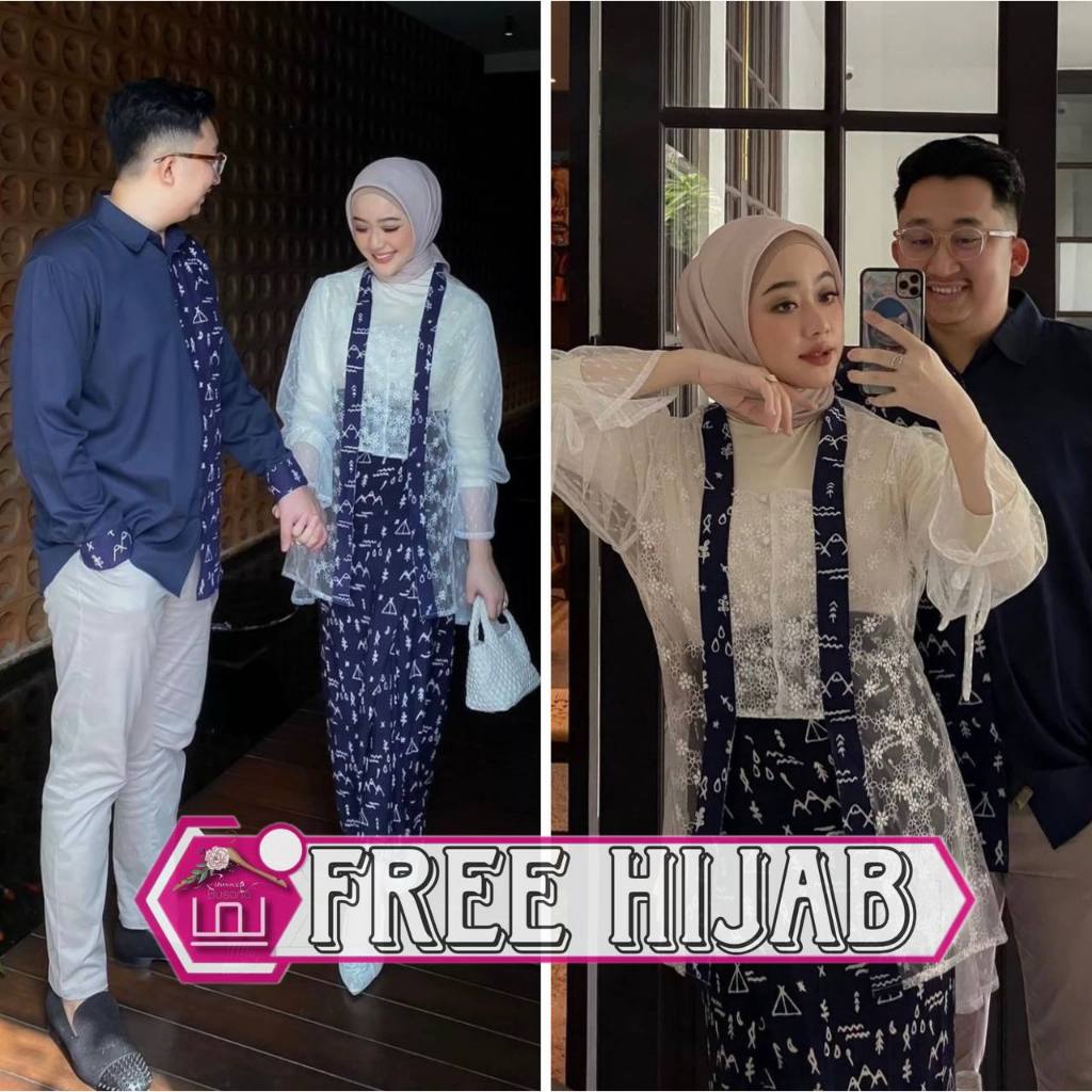 Semi S E I A Kebaya Couple Kutu Baru Wisuda Modern Set Tunik Lamaran Tunangan Batik Baju Kondangan