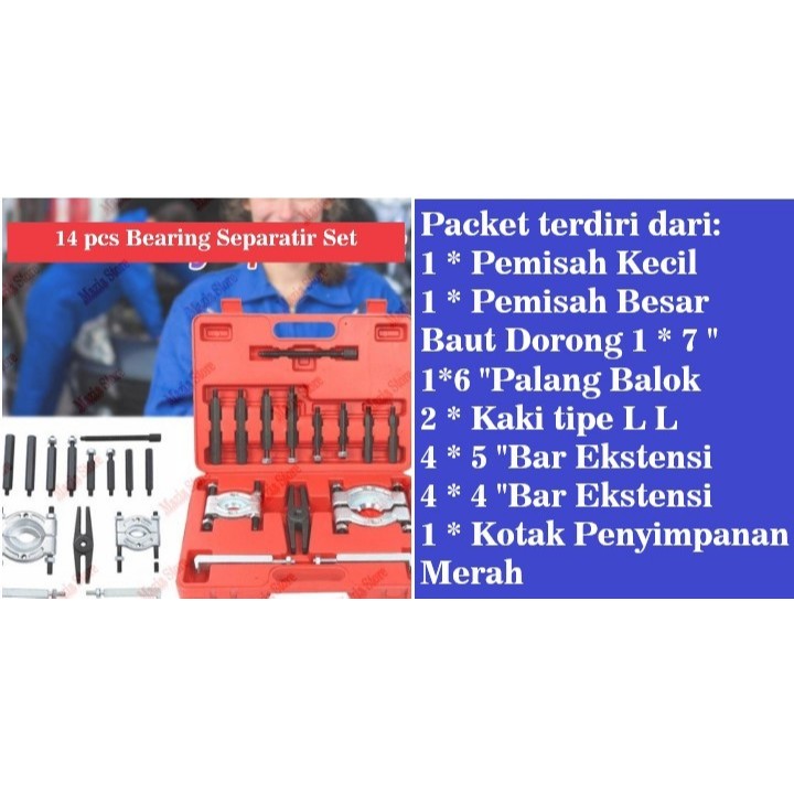 Alat Set Pelepas Bearing 14 Pcs/ Tracker Treker Bearing Separator Set
